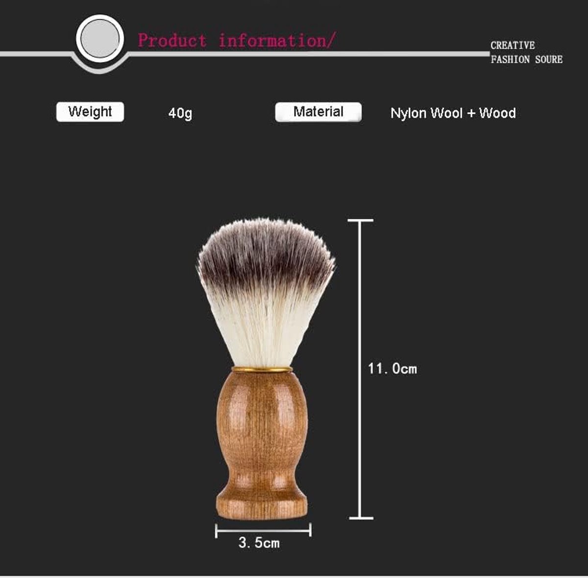 SnelShoppen - Scheerkwast Zachte Das Haar Scheerkwast met Houten Handvat voor Mannen Nat Scheren, Luxe Scheeraccessoires, Hoogwaardige Houten Handgree