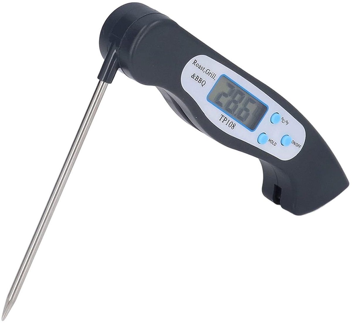 SnelShoppen - Vouwbare Voedselthermometer, Digitale Vleesthermometer met Snelle Meting, Multi-hoek Meetfunctie voor Koken, Keuken, BBQ en Grillen