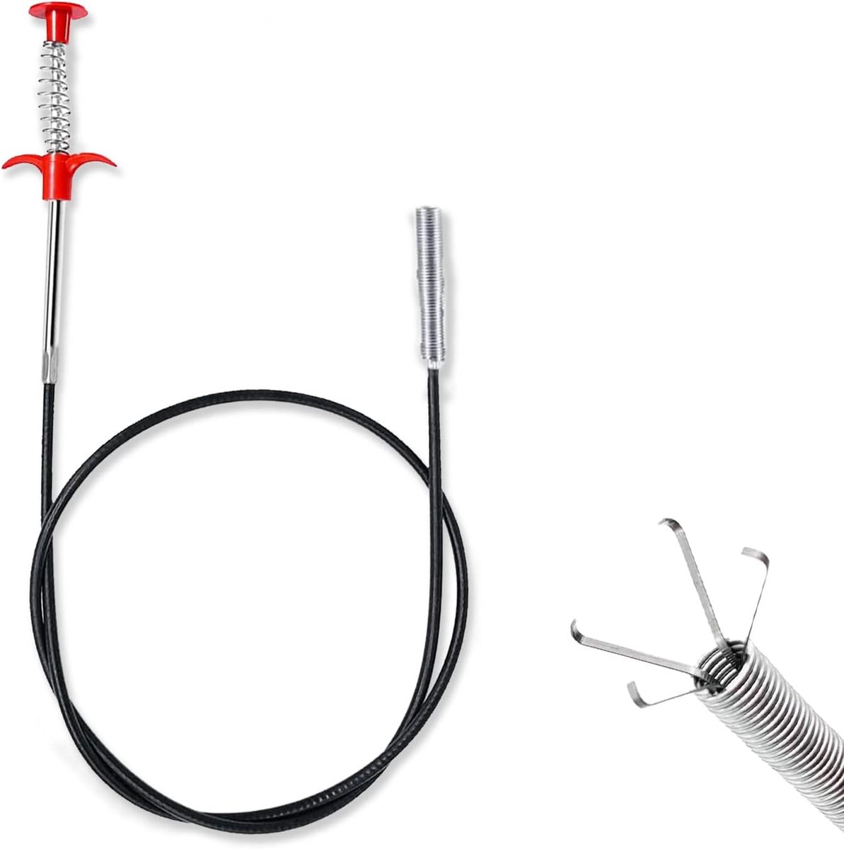 SnelShoppen - Flexibele Sterke Afvoer Ontstopper 90CM Afvoer Slang Haar Verwijder Tool voor Wasbak Badkamer Toilet Afvoeren (Zwart)