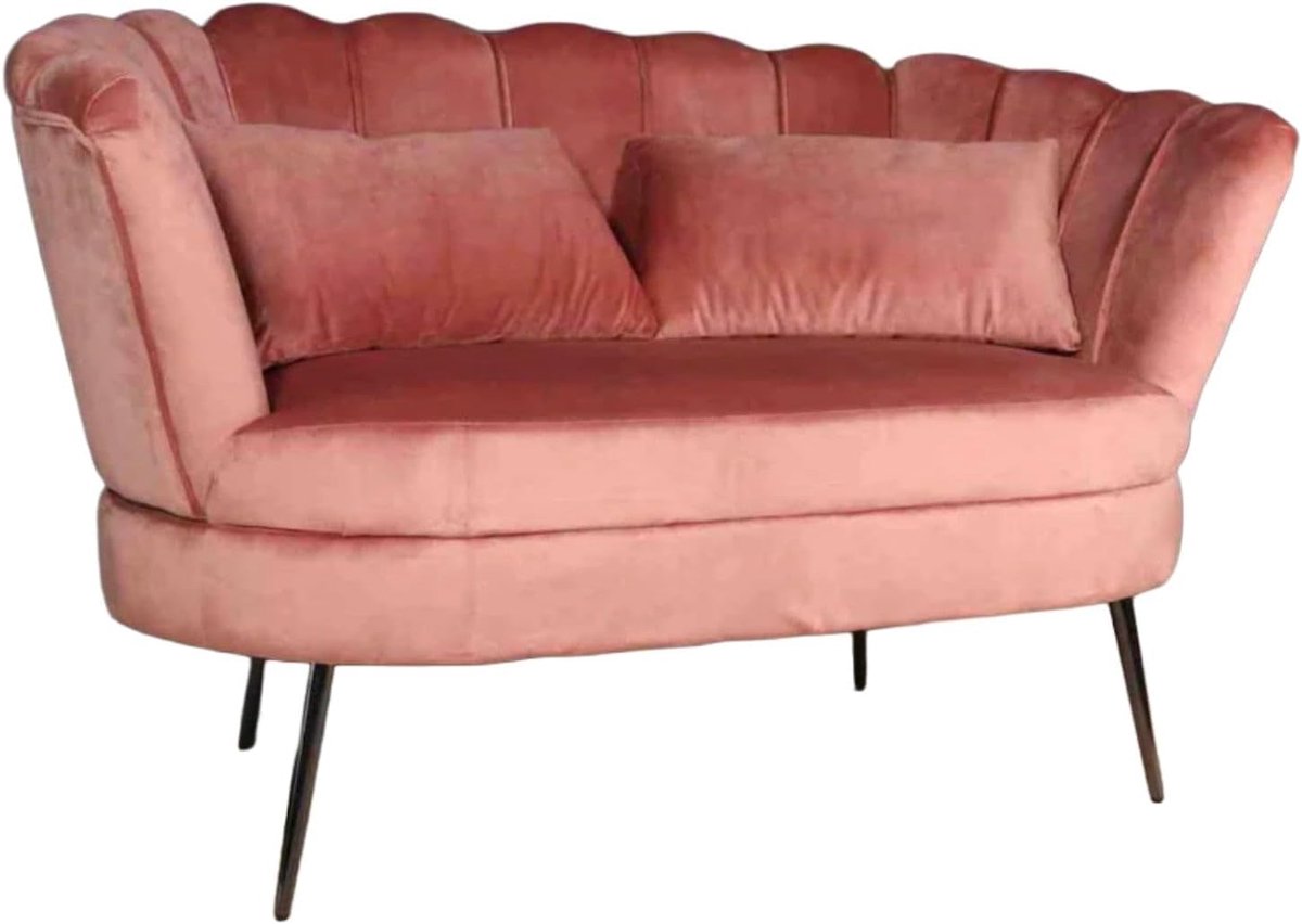 Anna 2 zits bank velvet oud roze bankstel 140cm stof incl. 2 kussens