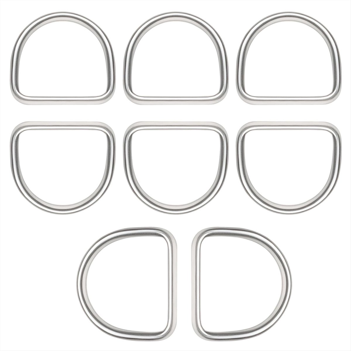 D-ringgespen van 304 roestvrij staal, 8 stuks, 40 mm, gelaste D-ringen voor halsbanden, rugzakken en knutselprojecten, massief en duurzaam