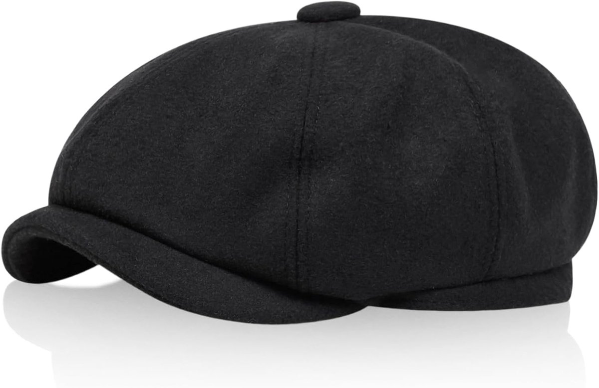 Platte pet voor heren, krantenjongenspet, 8-panel-jongenspetten, autorijden cabbie platte hoed, tweed wollen stof, Cambridge jachthoeden voor mannen, mode krantenjongen Ierse baret hoed