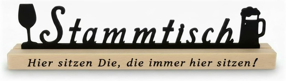Schild Holz 26 cm – Spruch „Hier zitten zij die altijd hier zitten “