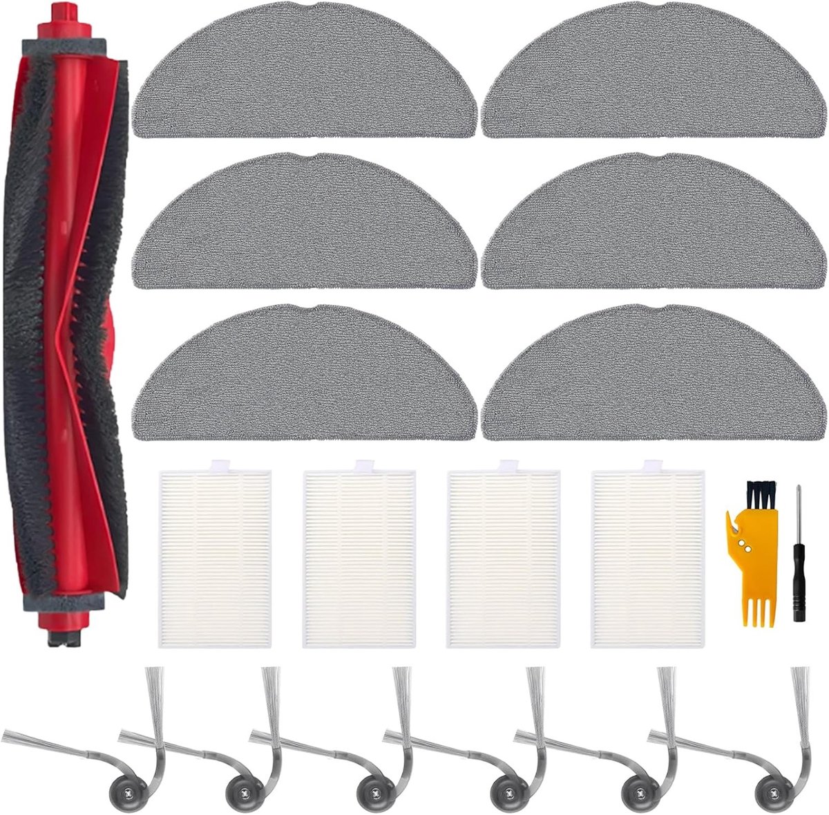 Accessoires voor Robotstofzuiger - 19-delig Set met Hoofdborstel, Filters, Doeken en Zijborstels voor Efficiënte Reiniging