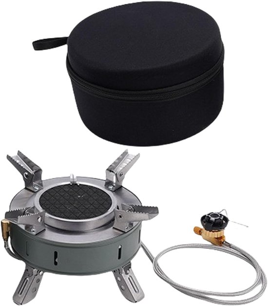 Camping Stove - Outdoor Burner - Wilderness Cooking - Windproof Split Design - 20 x 20 x 11 cm - Silver van Camping — afbeelding 4