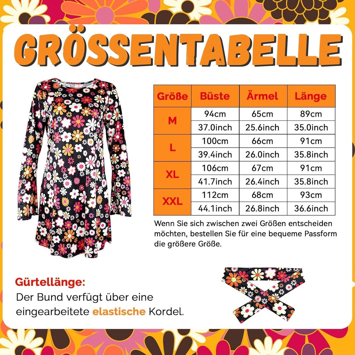 1970s Kleding Dames - 60s Hippie Kostuum voor Vrouwen - Retro Carnaval Cosplay Feestoutfit