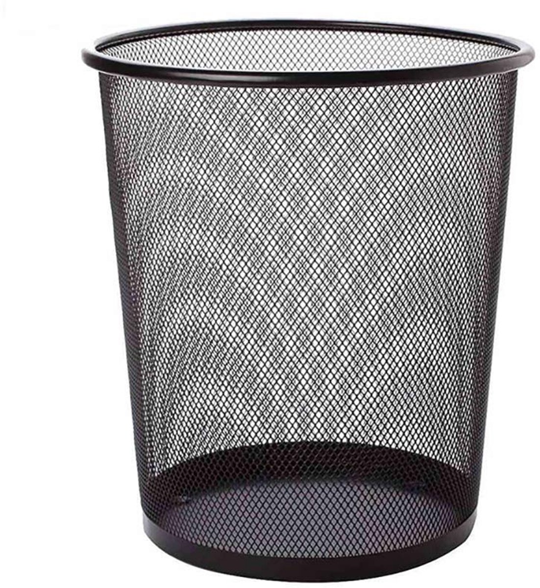 SnelShoppen - Verdikte Antiroestijzer Mesh Prullenbak - Huishoudelijke Metalen Prullenmand - Kantoor Gaasafvalpapiermand - Toilet Zonder Deksel - Stev