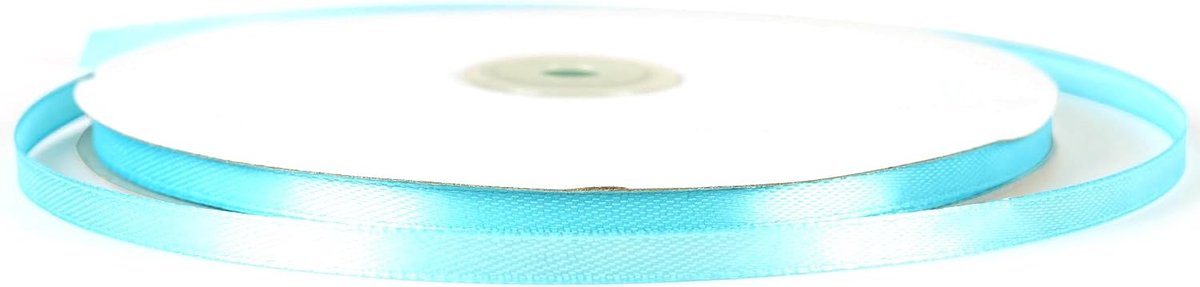 91 m x 6 mm dun babyblauw lint azuurblauw satijnen lint, 1/5 inch slank hemelsblauw lint voor geschenkverpakking, bruiloft, Kerstmis, verjaardagscadeau, taart, haarstrik, bloemist, boeket, ambachten