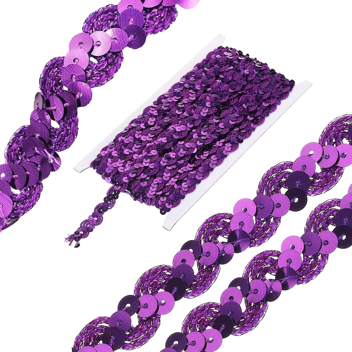 13 m × 15 mm sierlint glitter glanzend sierlint pailletten linten trim pailletten lint randen lint glitter boord gevlochten voor doe-het-zelf naaien handwerk kleding jurk decoratie (E)