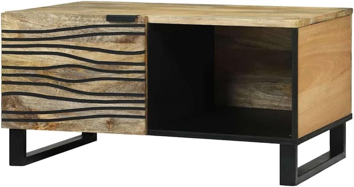 Salontafel Mangohout - Koffietafel Hout - Woonkamer Decoratie - Met Extra Legplank - 80 x 50 x 40 cm