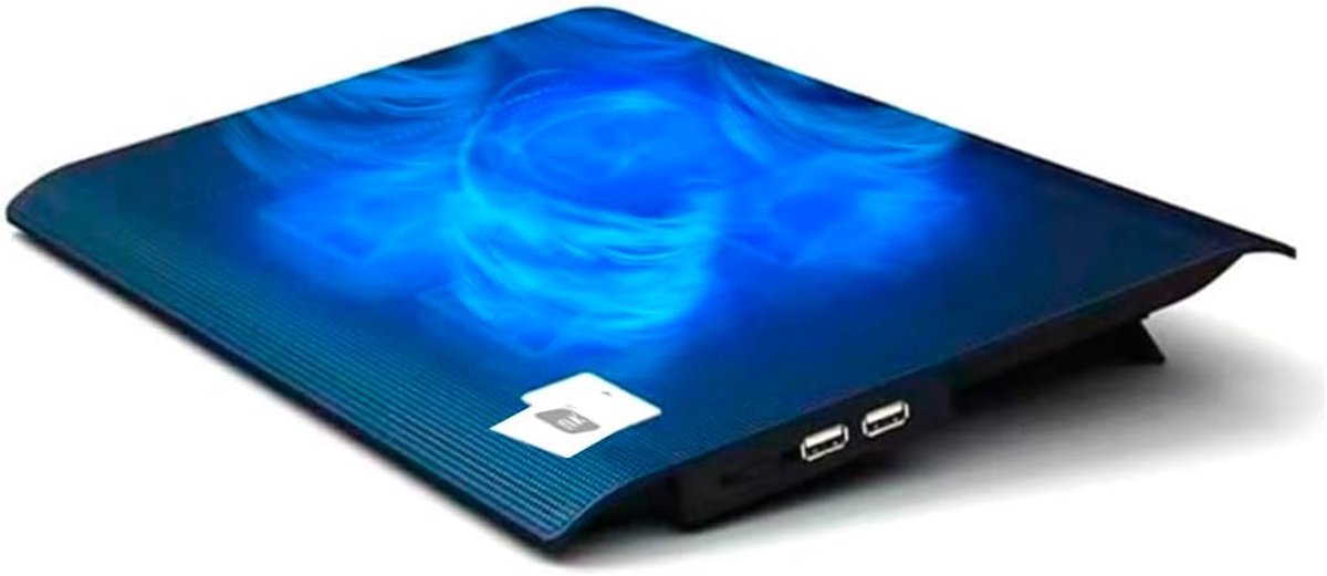 Laptop Koeler Stand (Cooling Pad) - 12-17" Laptop Ventilator met Stand, 4 Stille Ventilatoren, 2 USB Poorten, Snelle Koeling, Blauw LED Licht - Zwarte Kleur