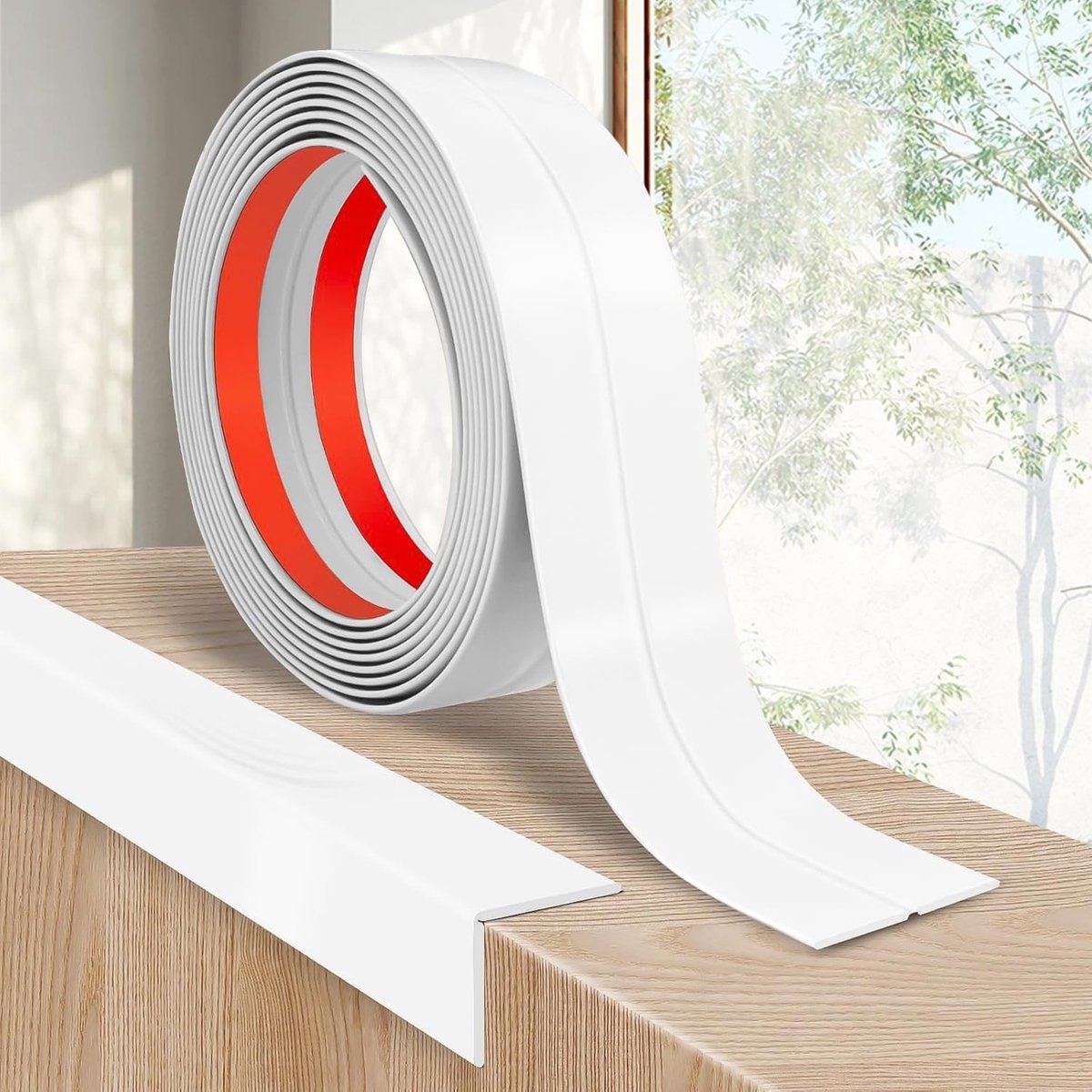 Hoekbeschermers voor Wanden, 4cm x 3M Witte Kunststof Randen voor Tegelafwerking en Muurafwerking, Schokbestendig en Zelfklevend