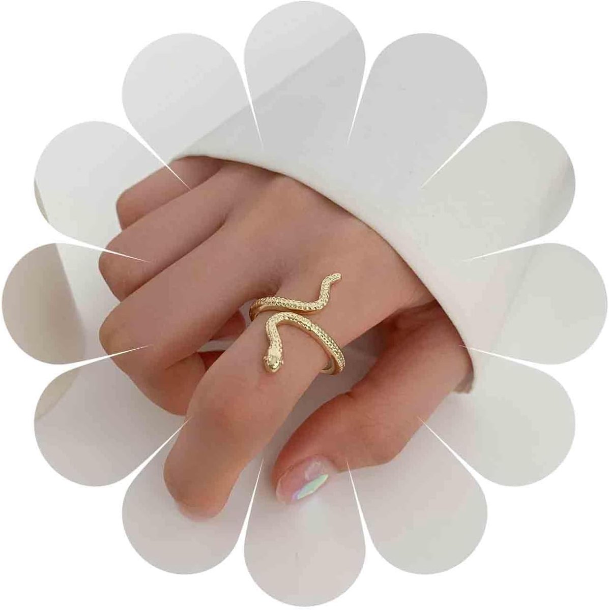 slangenring, middelopen, slangenring, goud, slangenring, vingerring, punk ring, reptiel, slang, verstelbaar, gothic, statement, sieraden voor vrouwen
