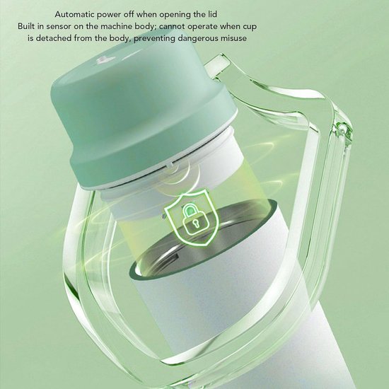 Draagbare Blender - Reis Blender - Gezonde Drankjes Maken - Geïsoleerde Roestvrij Staal - 650 ml - Groen — afbeelding 2