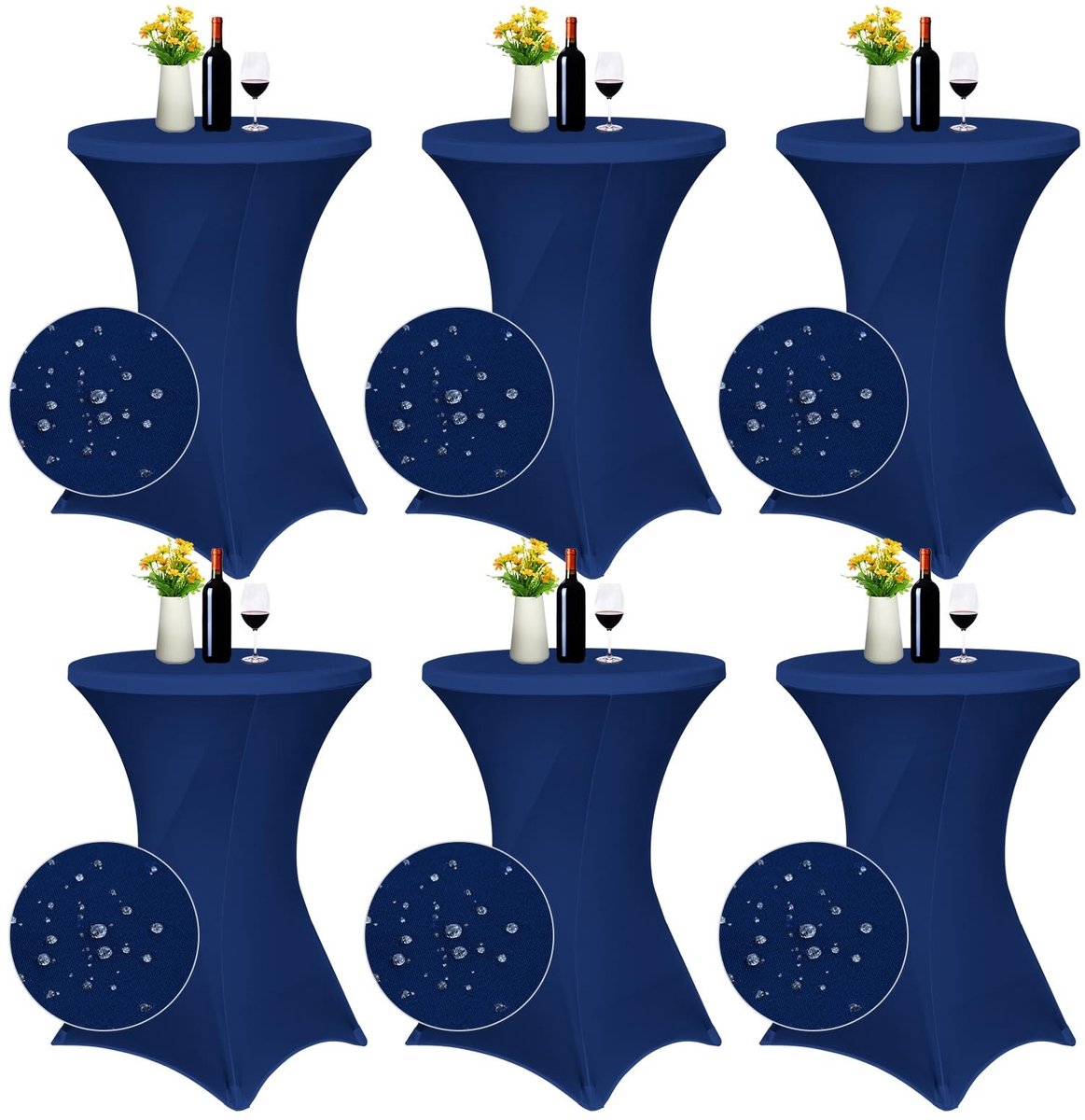 Omgoods - Set van 6 Waterdichte Bistro Tafelhoezen voor Feesten