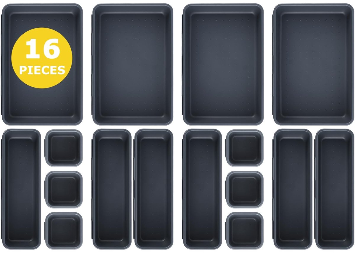 Omgoods - 16-delige Lade Organizer Set voor Keuken en Kantoor