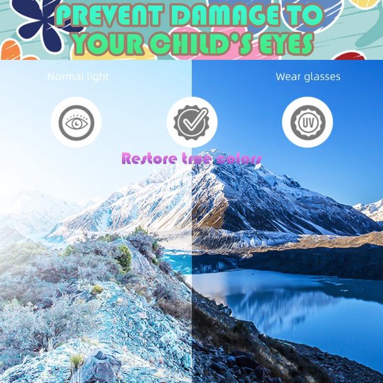 Omgoods- Zonnebril Kinderen - 8 Stuks Bloemvormig - Kleurrijke Mode - Lichtgewicht - Huidvriendelijk - Bescherming tegen UV-straling van Omgoods — afbeelding 4