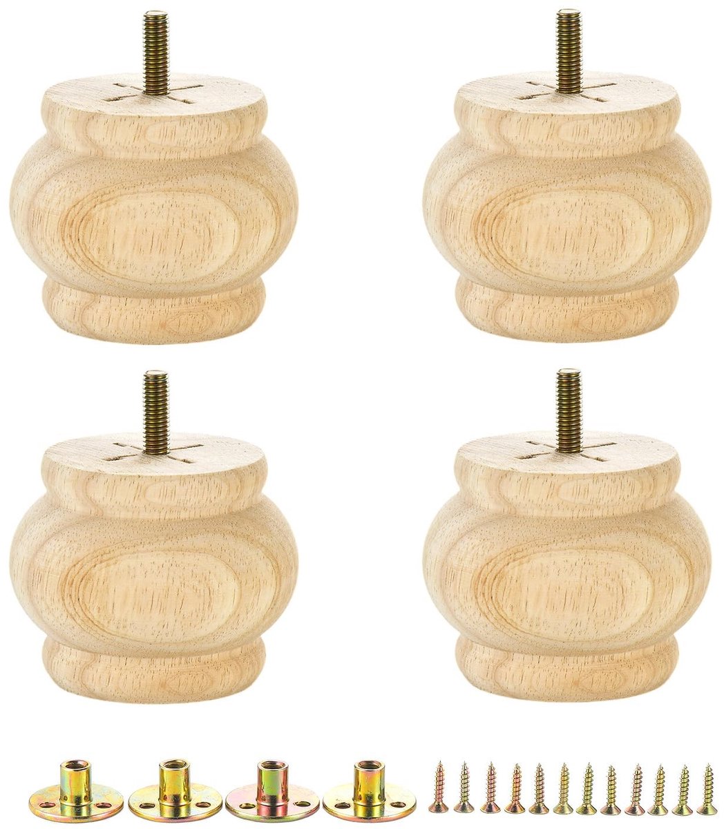 Omgoods - Set van 4 Houten Meubelpoten 6.5 cm voor Vervanging