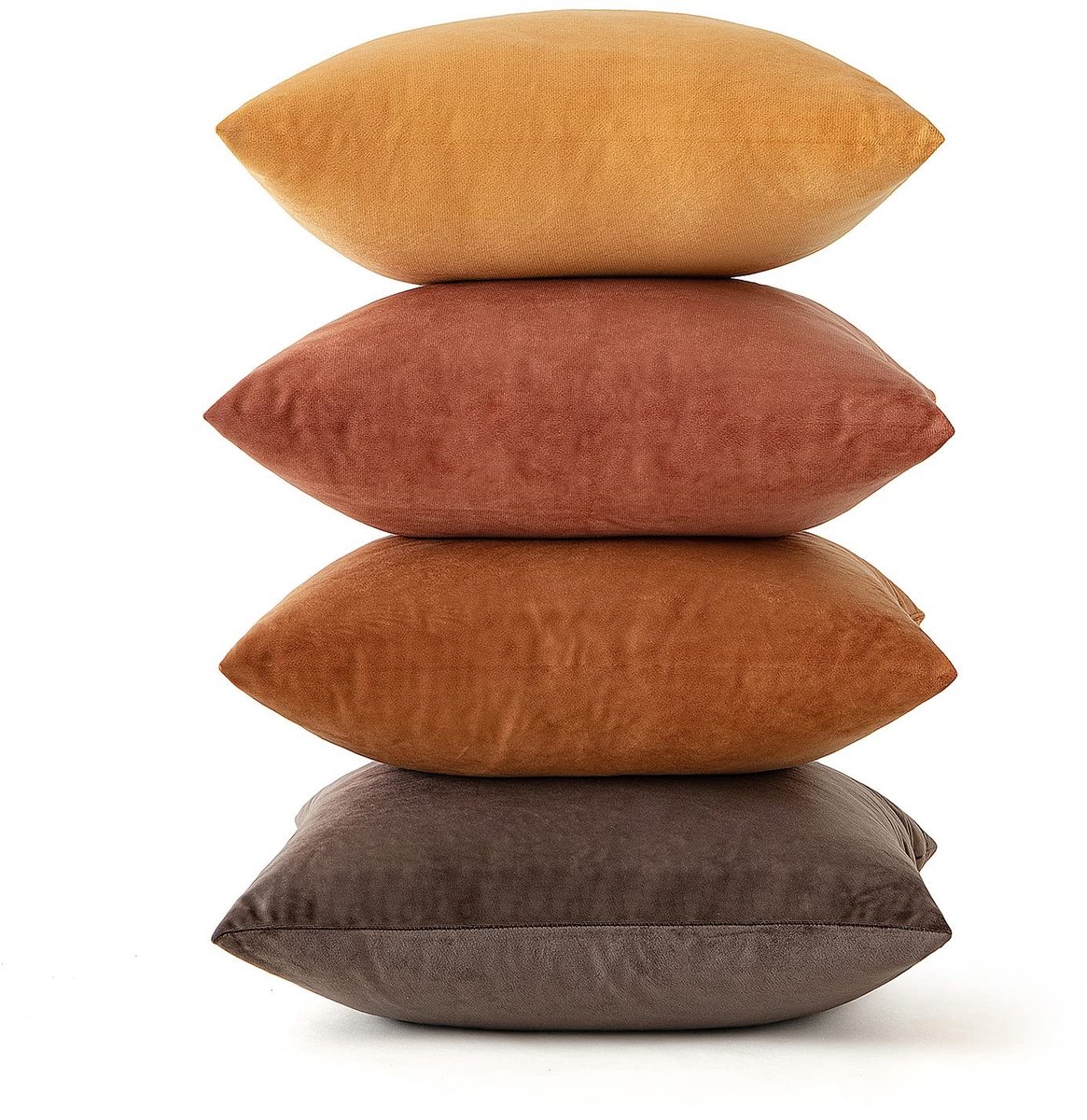 Omgoods - Set van 4 Fluweelzachte Sierkussenhoezen - Luxe & Decoratief - 45x45cm Khaki