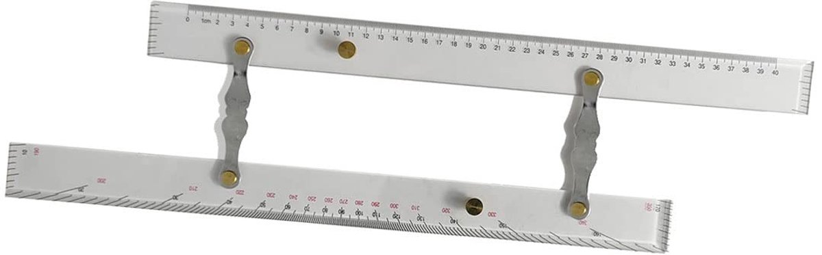 Omgoods- Parallelle Liniaal 450 mm - Hoge Transparantie - Duidelijke Schaal - Koper/Acryl Materiaal - Nauwkeurige Meting - Ideaal voor Navigatie - Navigatieliniaal