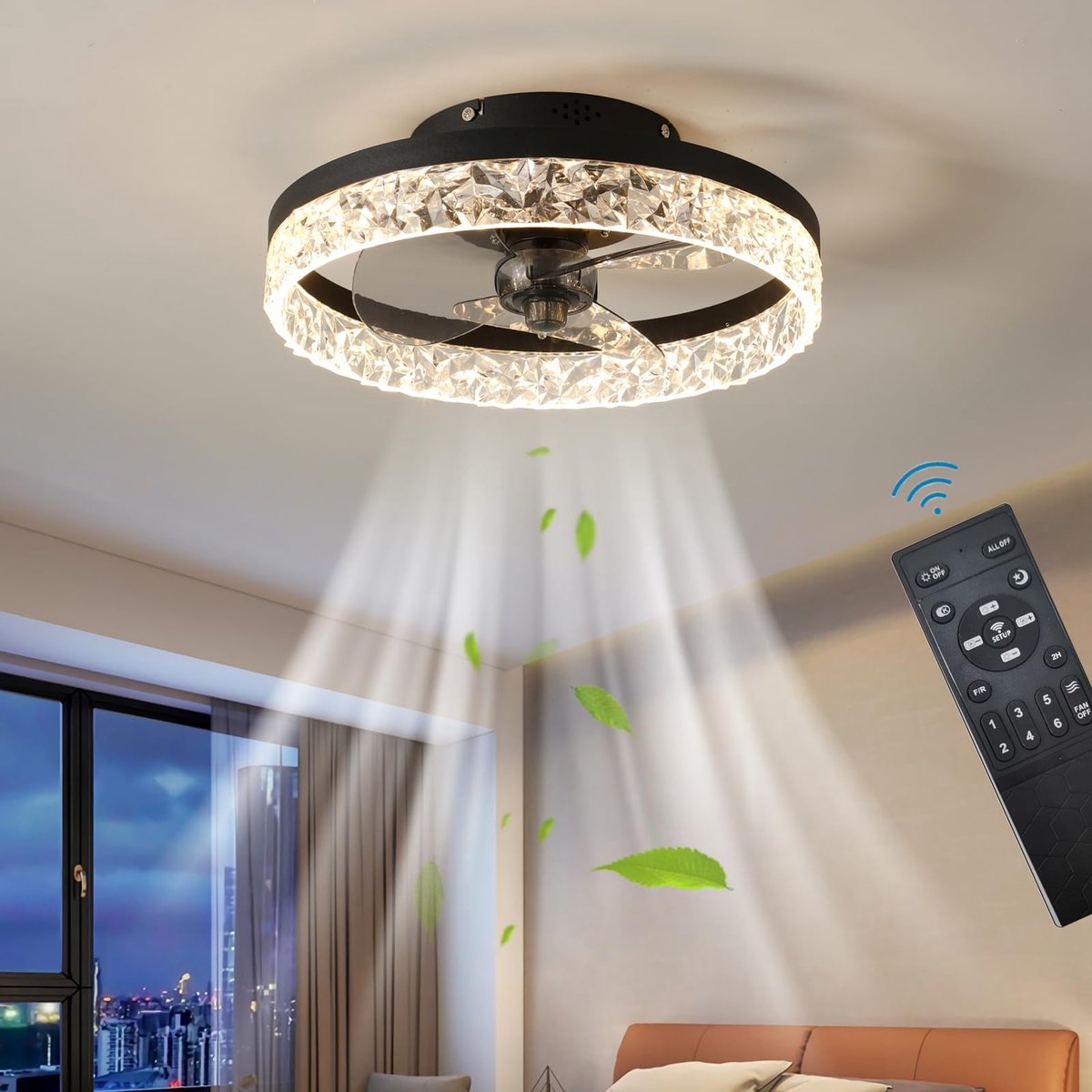 Omgoods - Stille Plafondventilator met Verlichting en Afstandsbediening