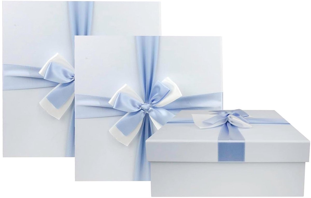 Omgoods - Luxe Cadeaubox Set in Babyblauw, 3 Stuks