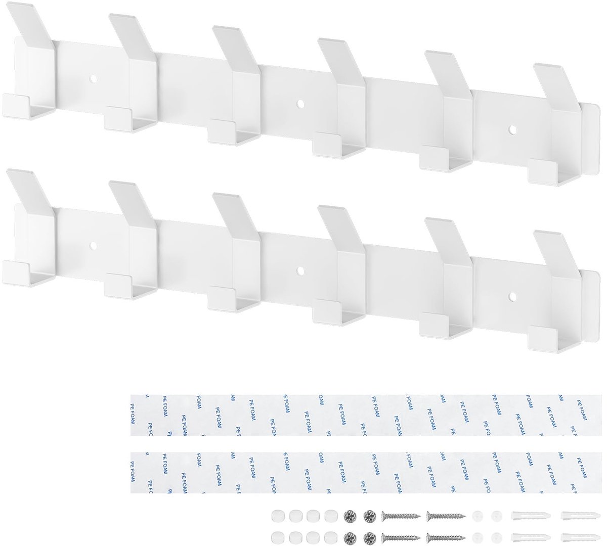 Omgoods - 2 Stuks Kledinghaken in Matte Witte Afwerking