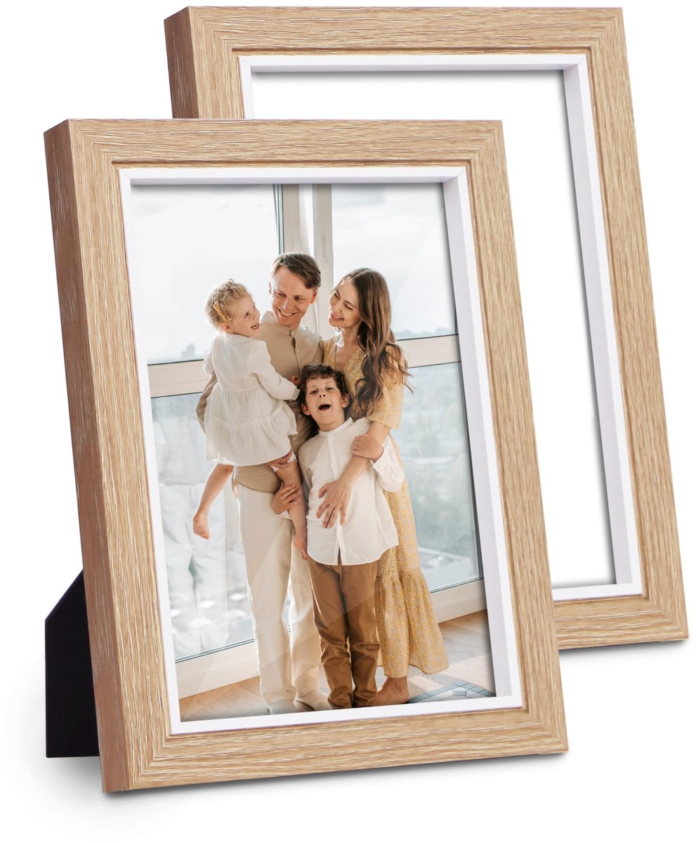 Omgoods - Fotolijst 13x18 cm met Hoogwaardige Glazen Afwerking - Wand- en Tafelmontage
