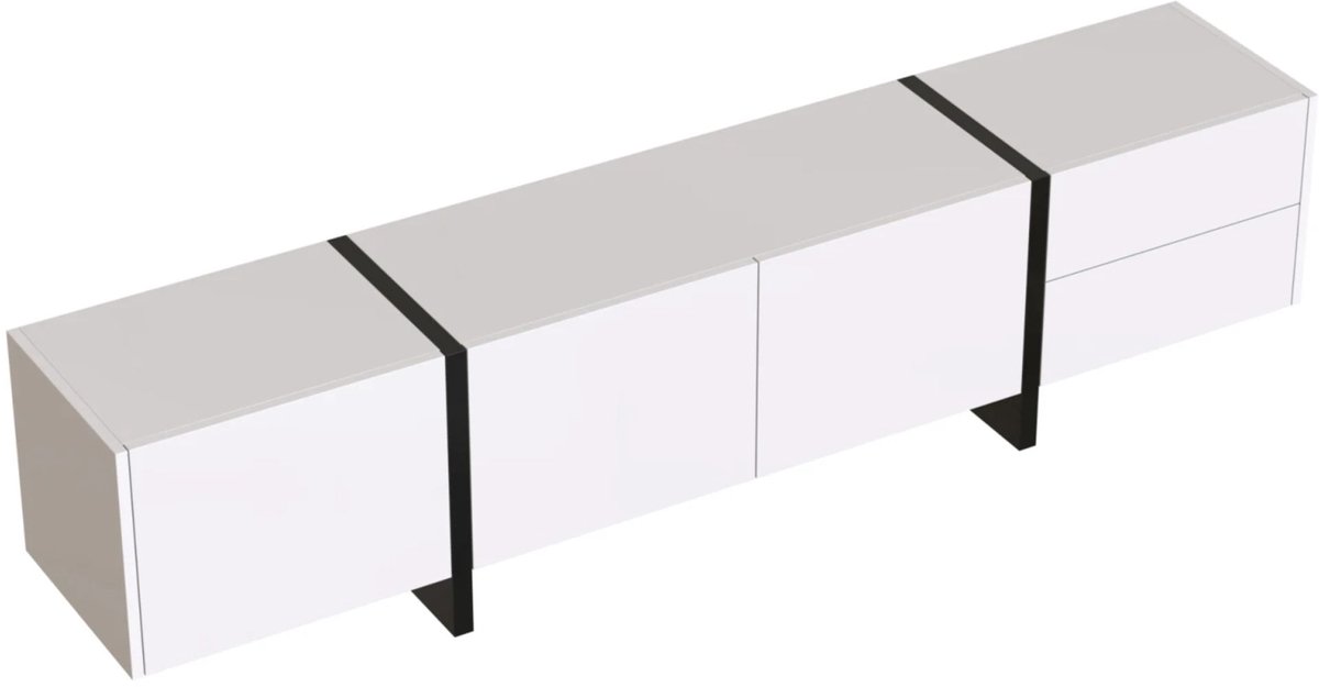 TV Meubel 140 cm – Modern TV Dressoir met LED Verlichting en Lades