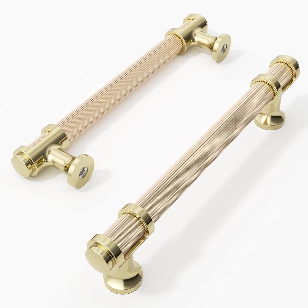 10-delige Gouden Kastgrepen Set met 128mm Centerafstand, Design met Lijnen voor Keuken, Lade en Meubelvernieuwing