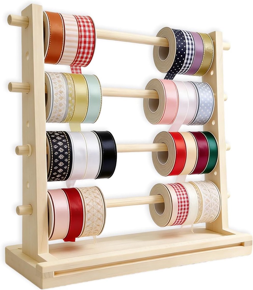 Knutselorganisator 40 cm met bandspoelhouders voor tulle-rollen, plakband, h