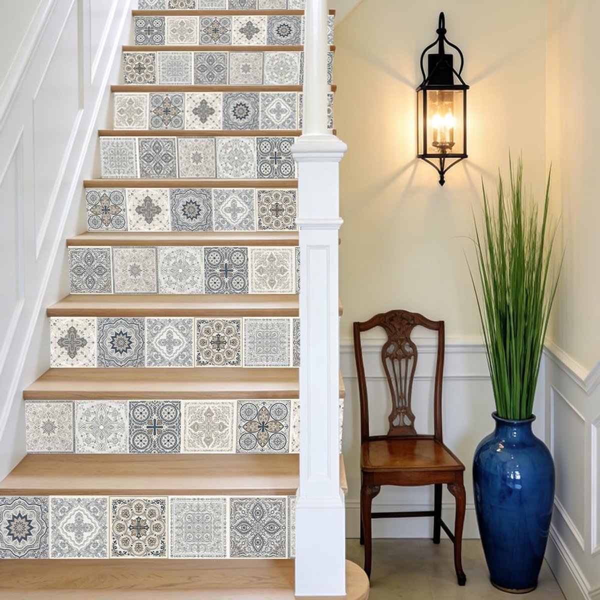 15 stuks bakstenen trappen stickers geglazuurde tegels patroon verwijderbare zelfklevende PVC treden stickers decor - ShopVlot