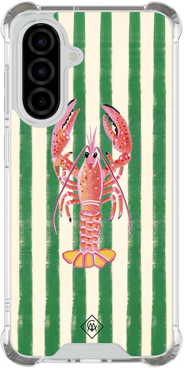 Casimoda® hoesje - Geschikt voor Samsung Galaxy A37 - Kreeft - Shockproof case - Extra sterk - TPU/polycarbonaat - Groen, Transparant