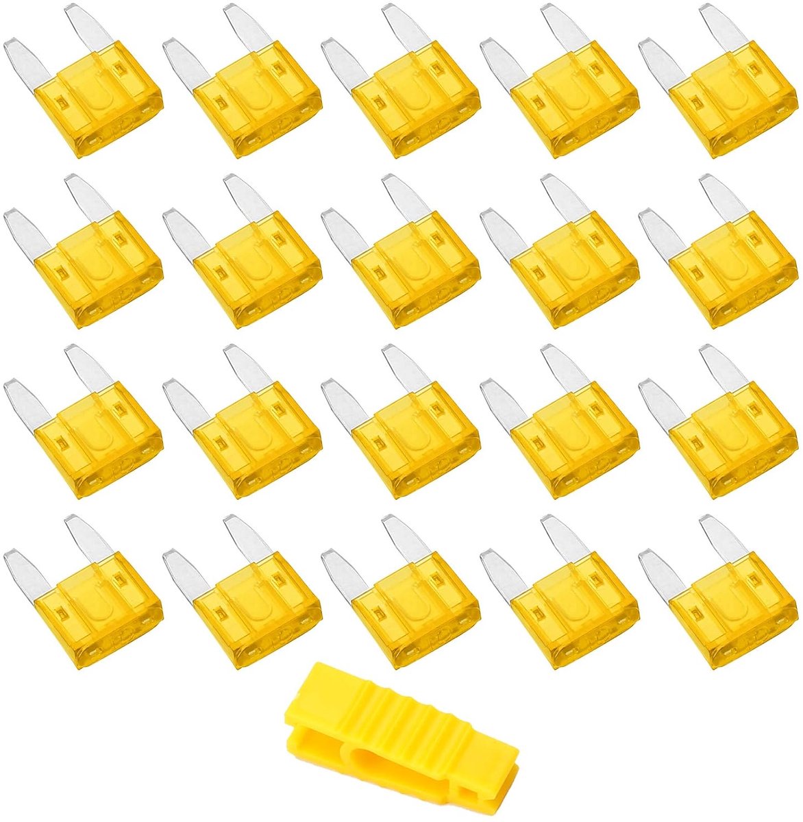 Bolatus 20 Pieces Mini Car Fuses, 20 A, Car Fuse + Trigger - Fuse for Car/Motorhome/Truck/Motorcycle - ShopVlot