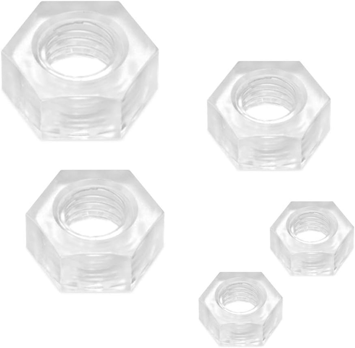 200Pcs M3 M4 M5 M6 Nylon Hex Nuts - Clear Plastic Nuts Insulation Nylon Hex Nut Hardware Kit, M6 X 200 Pieces - ShopVlot