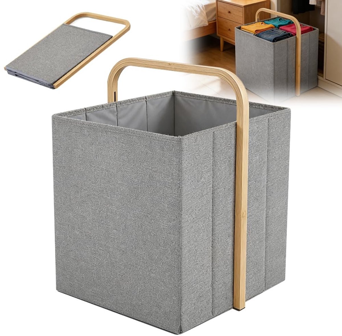 Omgoods- Wasmand 58 Liter - Opvouwbaar - Vuilafstotend - Waterafstotend - Stabiliteit - Geschikt voor 4-5 Personen