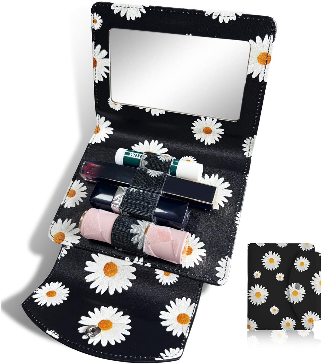 Omgoods - Draagbare Lippenstift Organizer met Spiegel, Compact Design