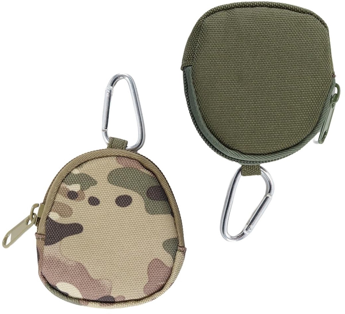 Omgoods - Set van 2 Mini Portemonnees met Rits en Karabijnhaak