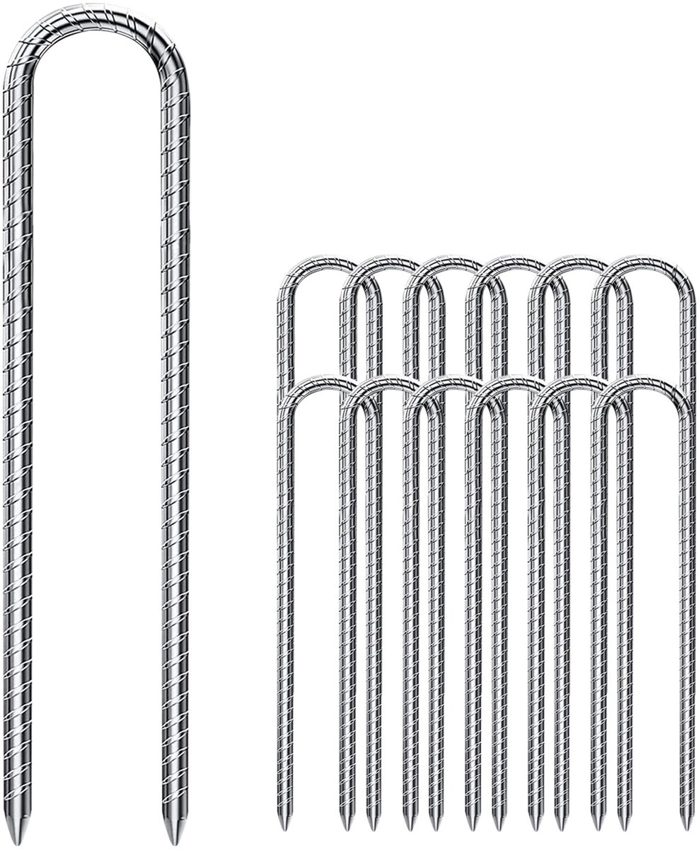 Omgoods - Set van 12 U-vormige Grondpinnen voor Tent of Camping