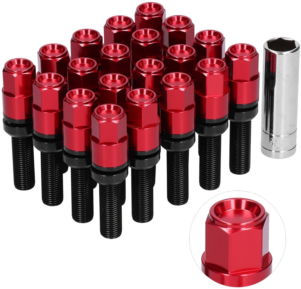 Omgoods - 20 Stuks Verlengde Wielbouten M14x1.5 Staal 28mm Draad