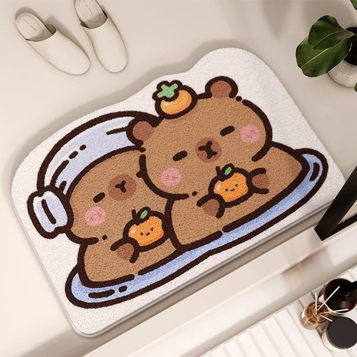 Omgoods - Capybara Badmat met Antislip en Absorberend Materiaal