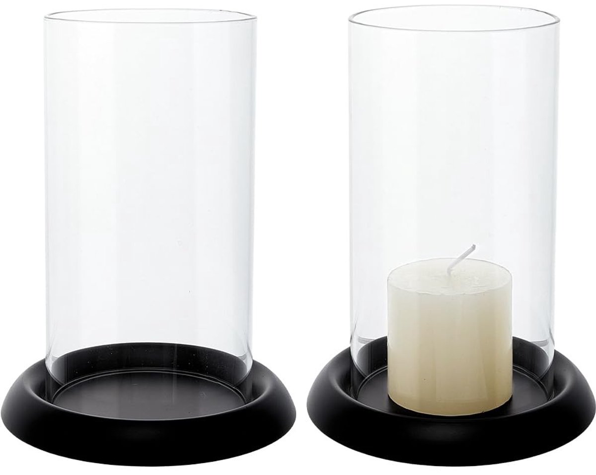 Omgoods - Set van 2 Elegante Kaarsenhouders van Helder Glas