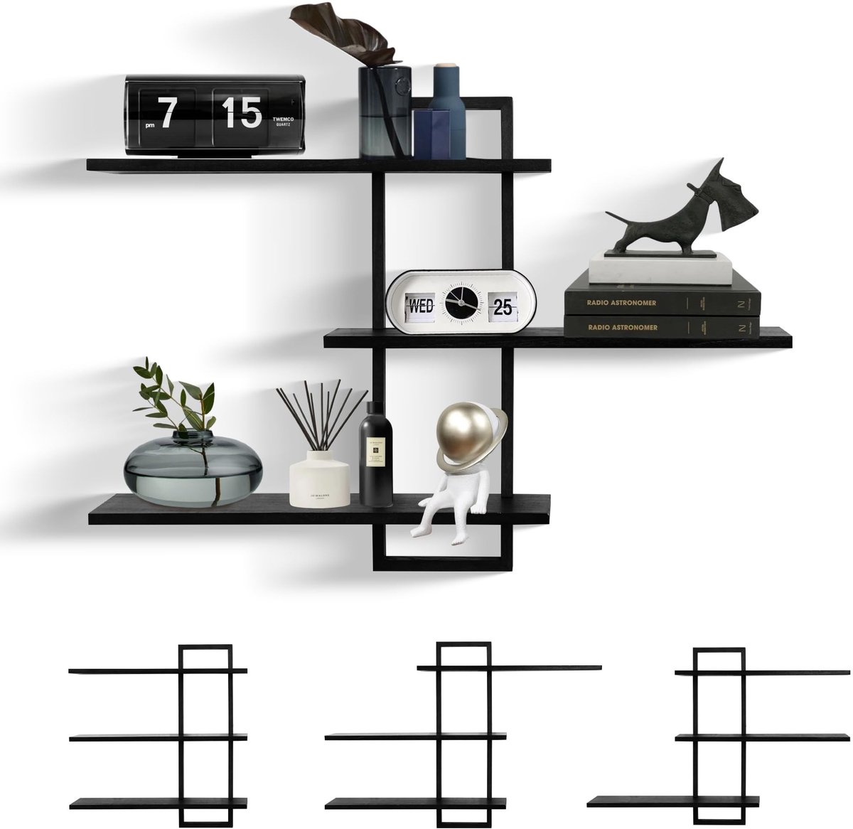 Omgoods - Eiken Zwevende Planken Set voor Wandmontage, Rustiek Design