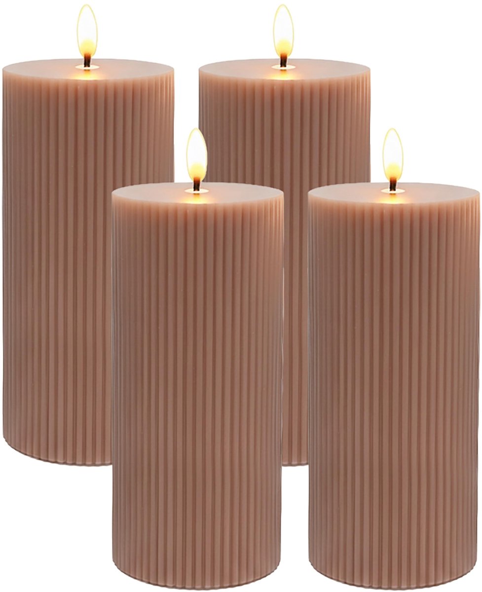 Omgoods - LED Kaarsen Set van 4 in Zacht Roze voor Sfeervolle Decoratie