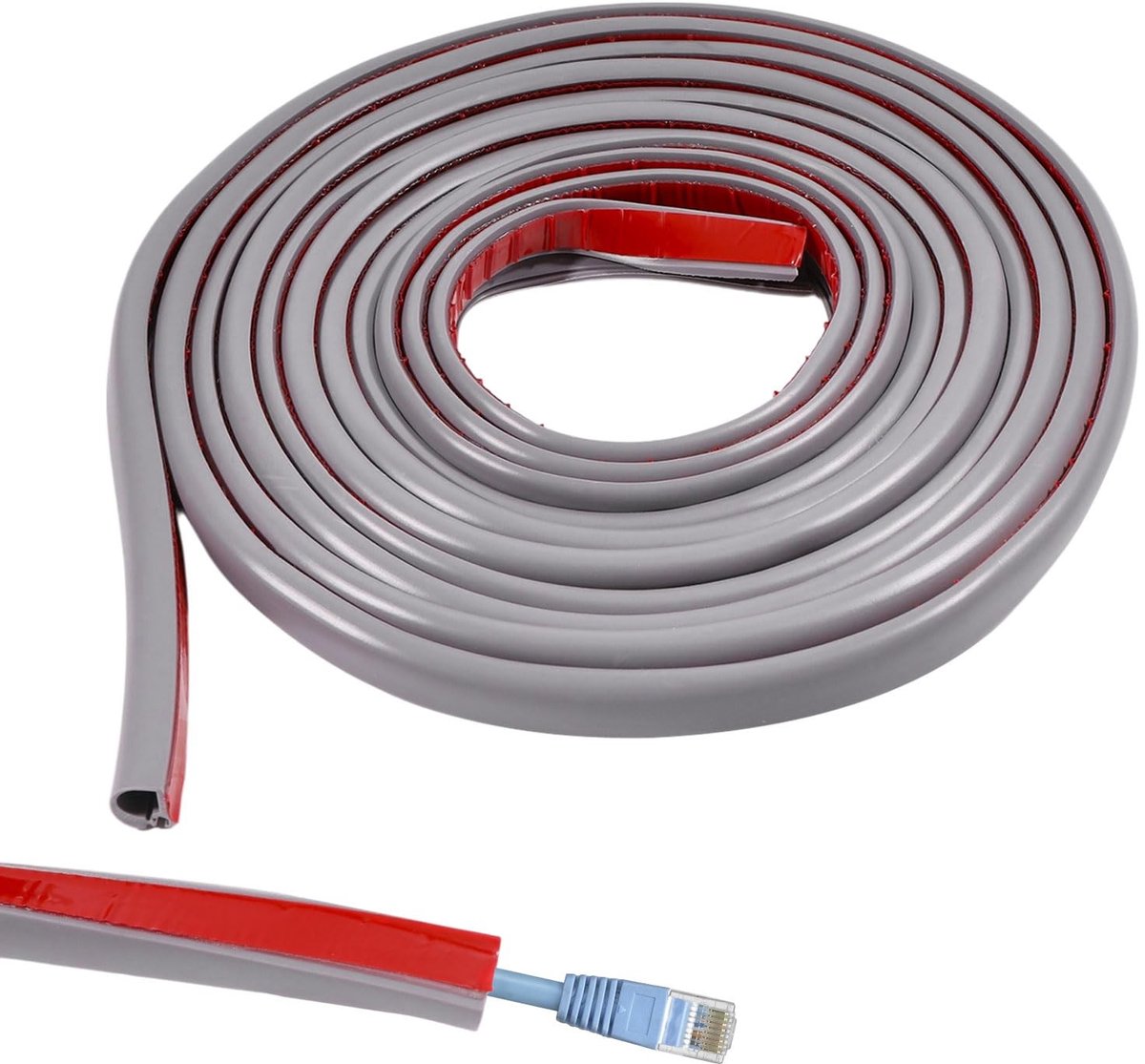 Omgoods - PVC Kabelgoot Zelfklevend - 5 m Grijs voor Muur