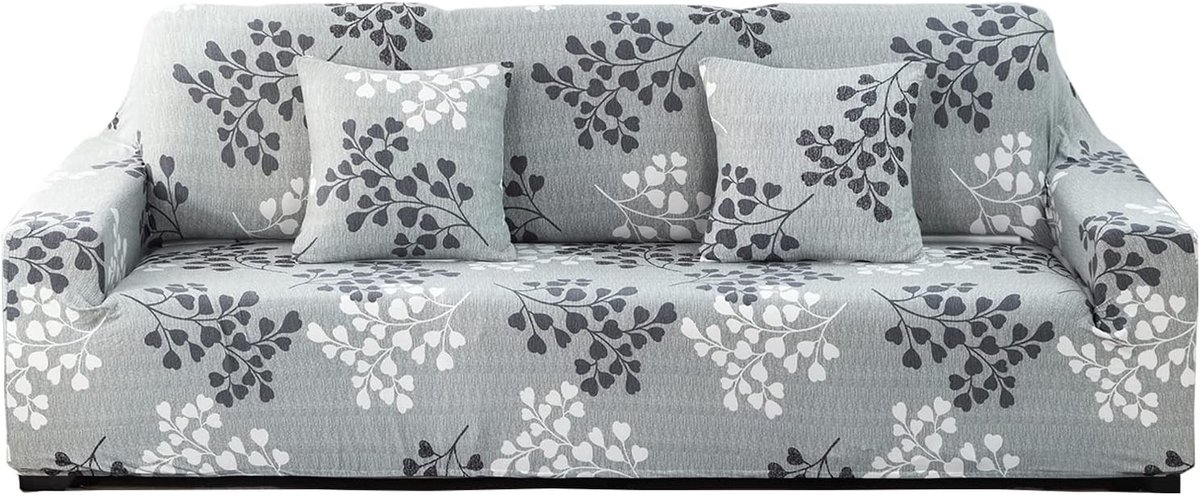 Moderne Stretch Sofa Covers voor 1/2/3/4-zits banken, Beschermende Hoes met Zwart-Witte Bladeren, Ideaal voor Meubels en Interieurdecoratie