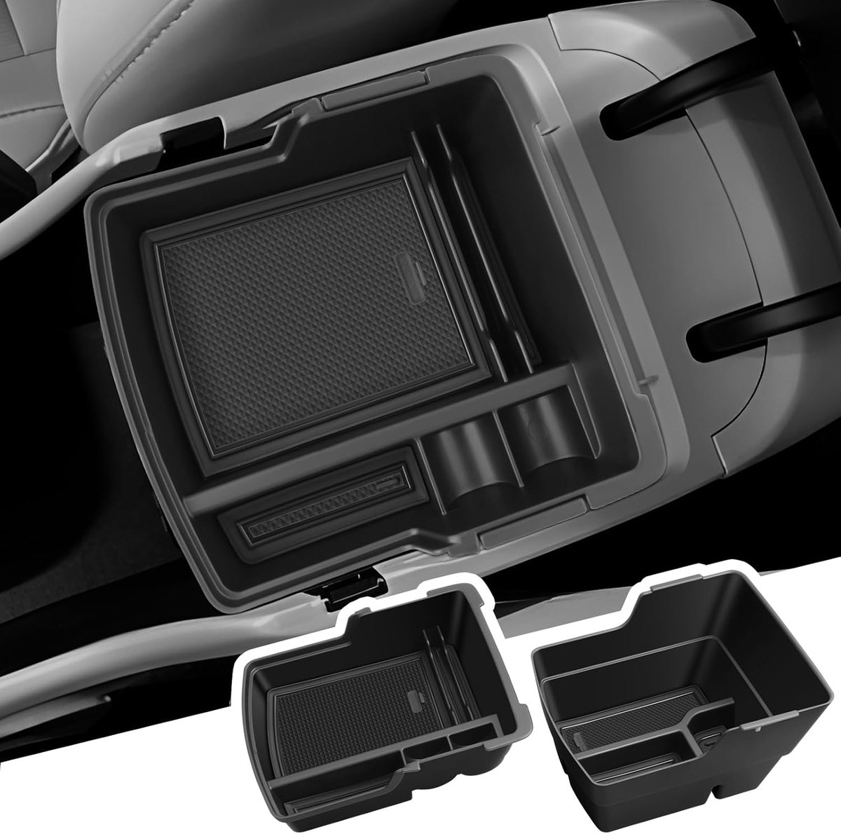 SnelShoppen - Opbergdoos Voor Hyundai Kona SX2 EV Hybride 2024 2025, Center Console Organizer, Armsteun Opbergdoos, Hoogwaardige ABS Plastic, 2024 202