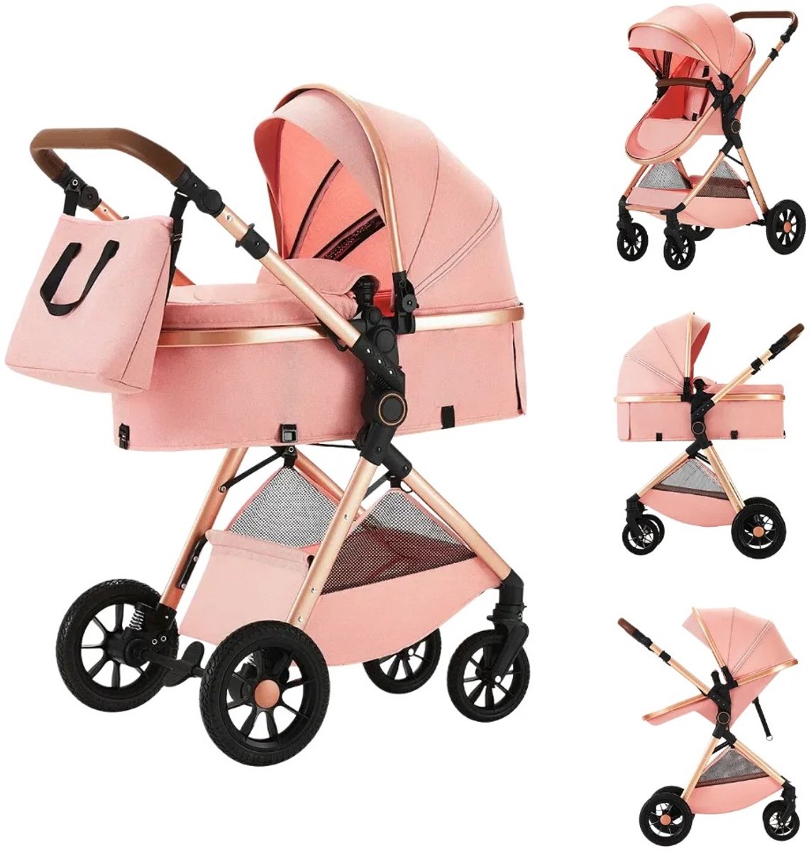 Parasha Nova Kinderwagen 2in1 - voor landschapstoerisme - omkeerbare zitting & verstelbaar handvat - kinderwagen voor dagelijkse parkwandelingen & reizen