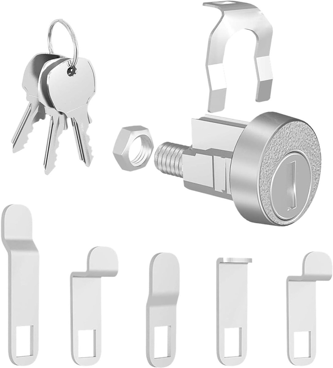 Brievenbusslot - Postkast slot - Veilige post - Diefstalbeveiliging - 10 x 5 x 1 cm - Zilver