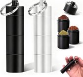 Mini Salt Shakers on the Go - 2 Pieces - Spice Jars - Mini Spice Shaker - Camping - Kleine Spice Jars Set - Saupoudreurs de Sel en Aluminium Étanche avec Couvercle pour Camping Picnic BBQ Voyage